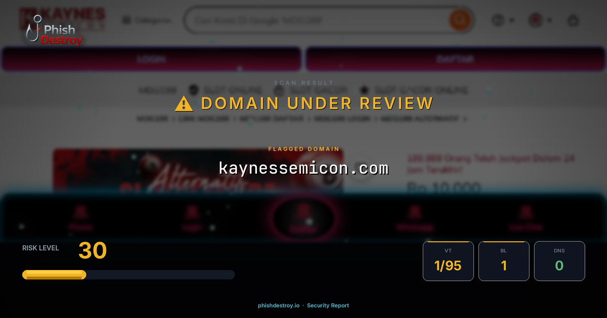 kaynessemicon.com phishing report — threat analysis by PhishDestroy
