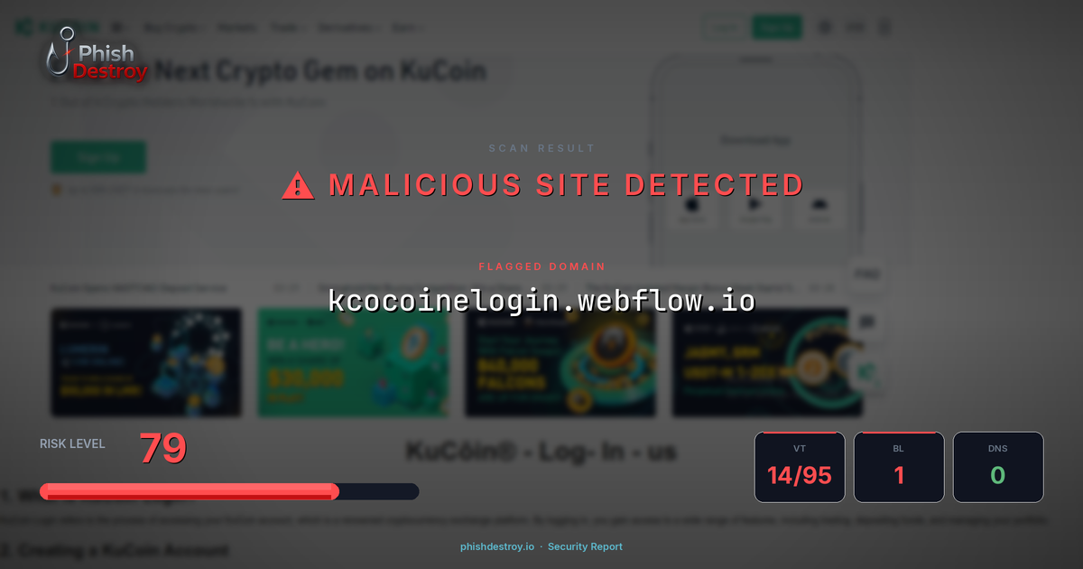 kcocoinelogin.webflow.io phishing report — threat analysis by PhishDestroy