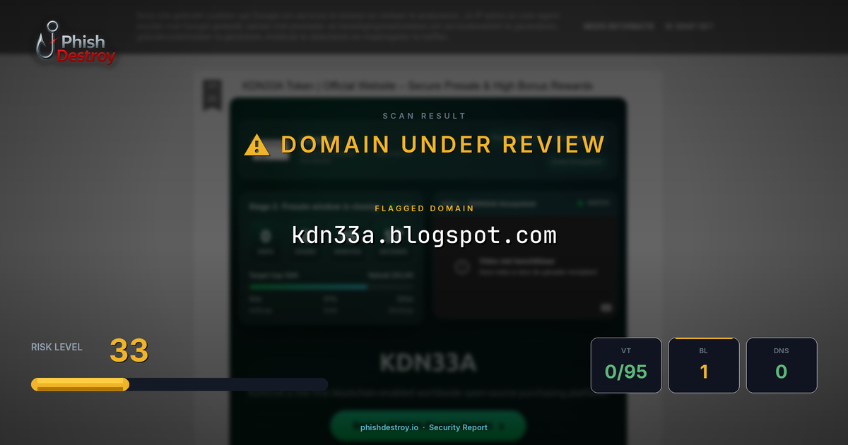 kdn33a.blogspot.com phishing report — threat analysis by PhishDestroy