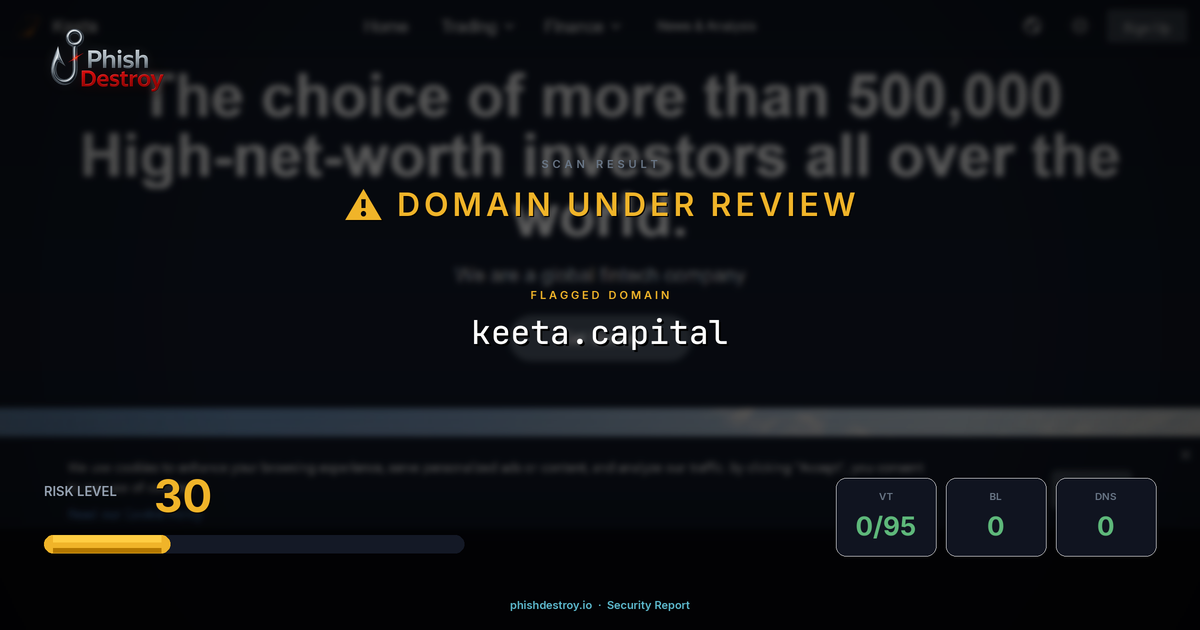 keeta.capital phishing report — threat analysis by PhishDestroy