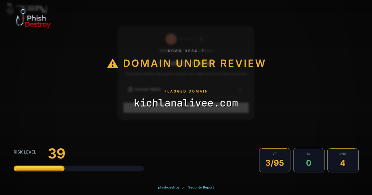 kichlanalivee.com phishing report — threat analysis by PhishDestroy