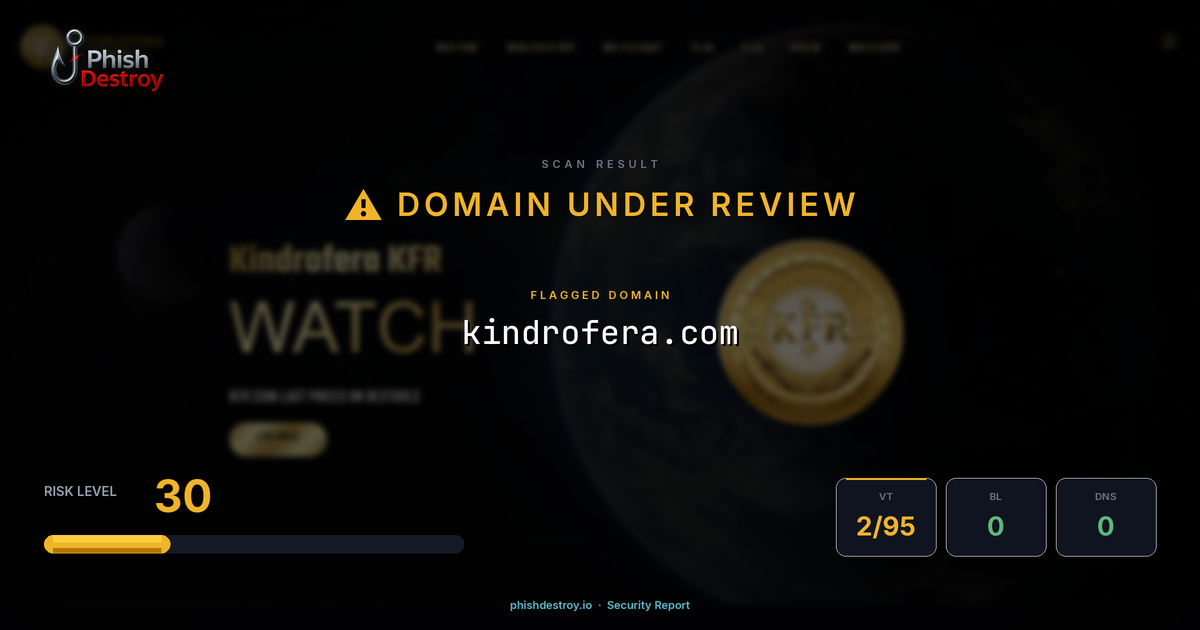 kindrofera.com phishing report — threat analysis by PhishDestroy