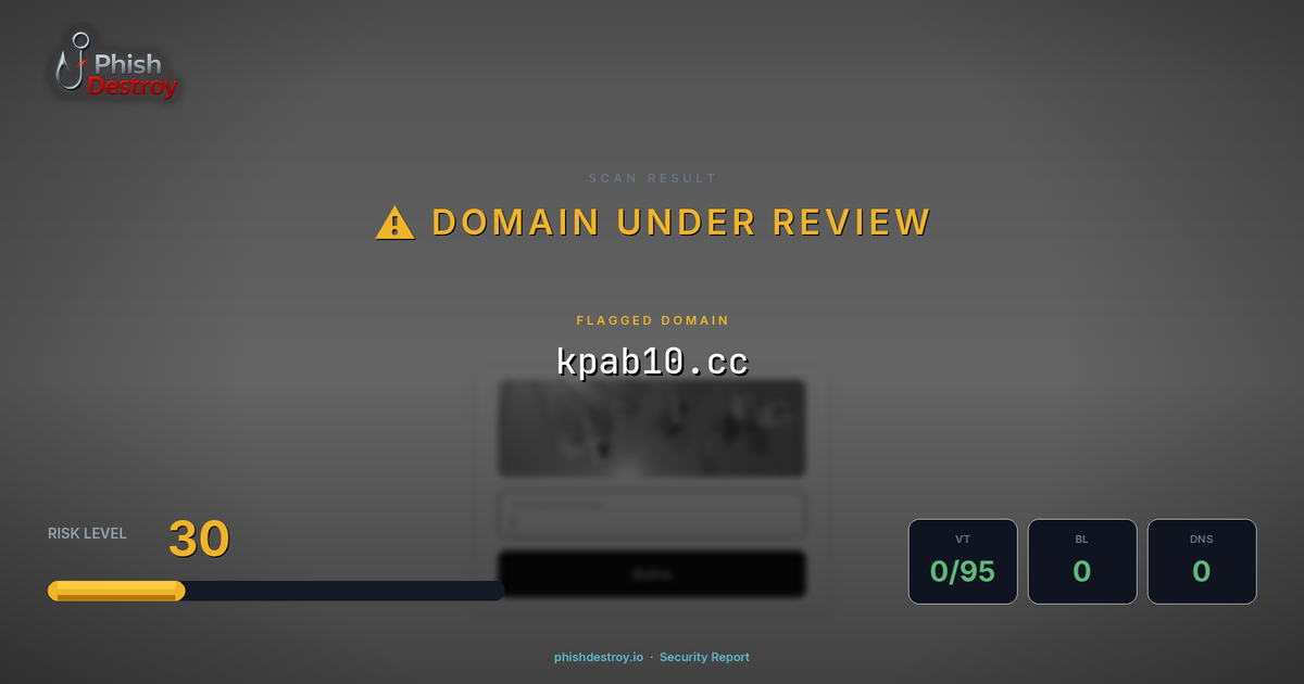 kpab10.cc phishing report — threat analysis by PhishDestroy