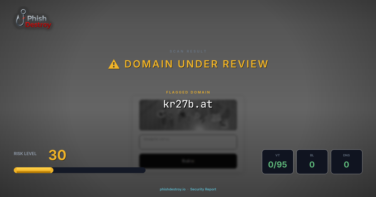 kr27b.at phishing report — threat analysis by PhishDestroy