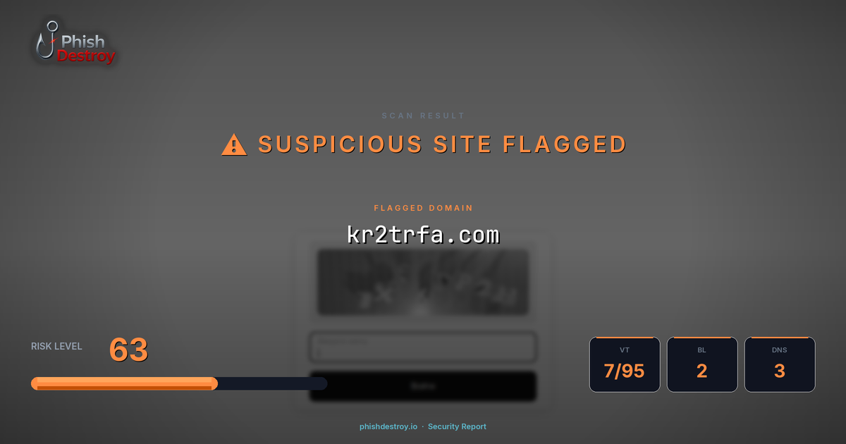 kr2trfa.com phishing report — threat analysis by PhishDestroy
