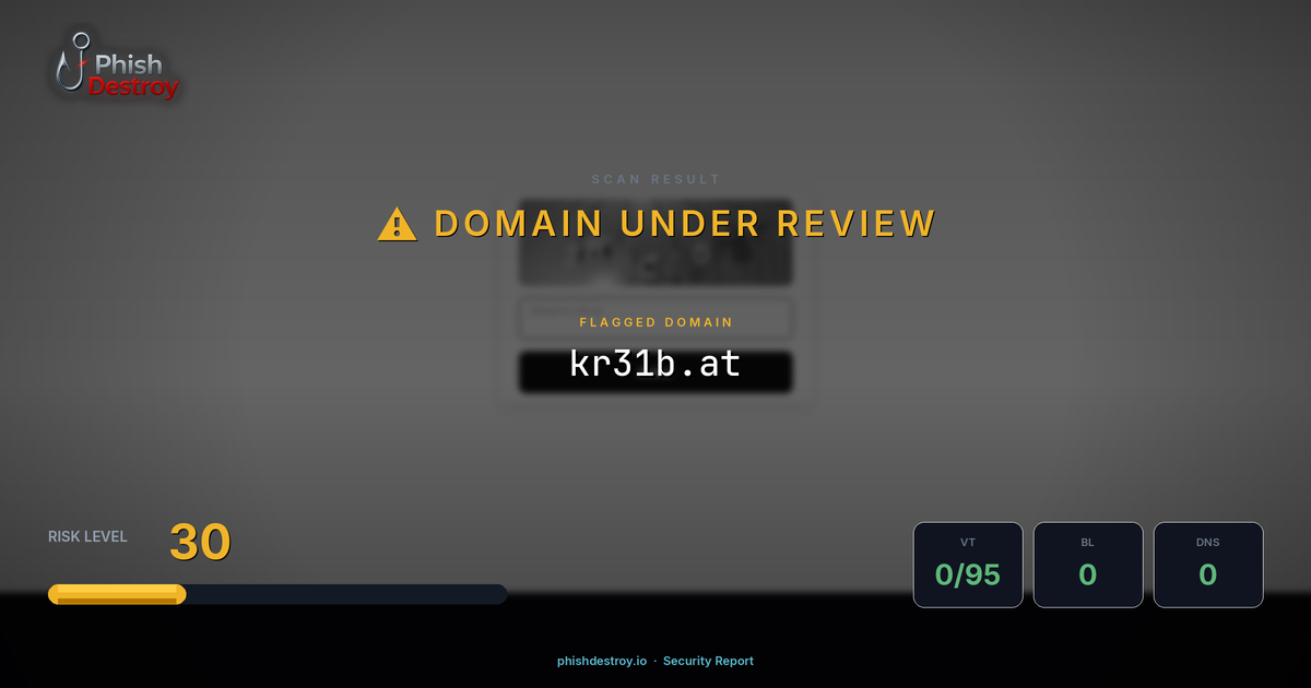 kr31b.at phishing report — threat analysis by PhishDestroy