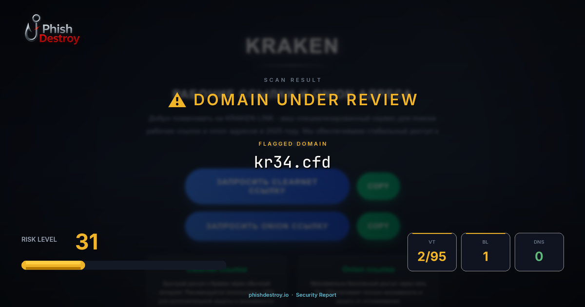 kr34.cfd phishing report — threat analysis by PhishDestroy