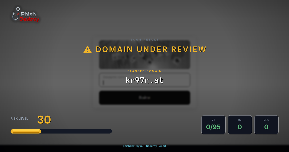 kr97n.at phishing report — threat analysis by PhishDestroy