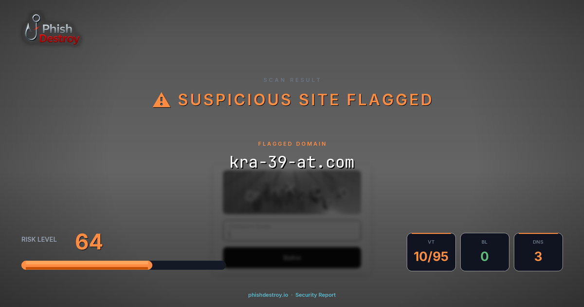 kra-39-at.com phishing report — threat analysis by PhishDestroy
