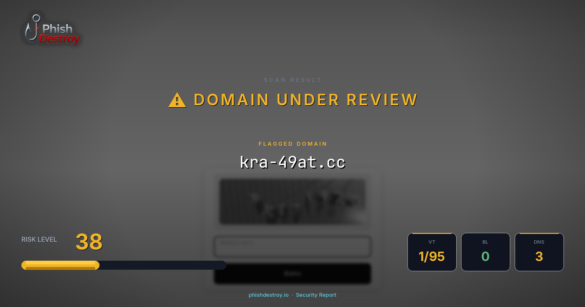 kra-49at.cc phishing report — threat analysis by PhishDestroy