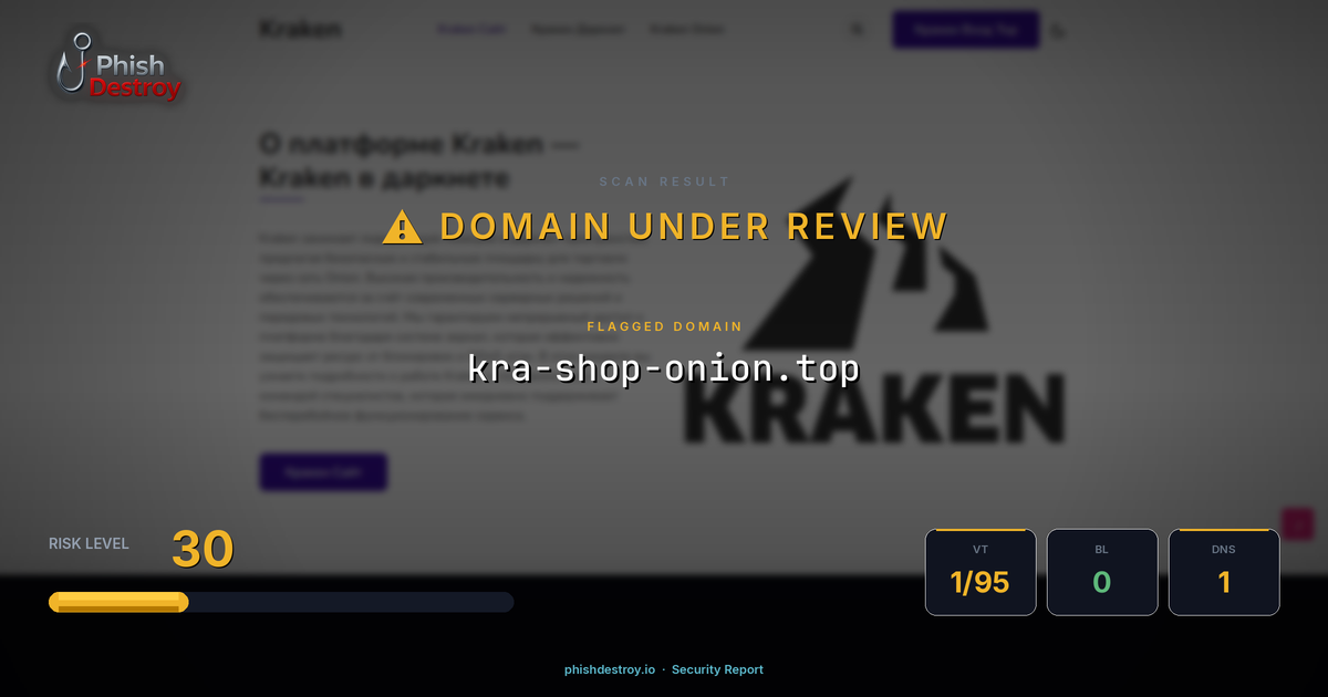 kra-shop-onion.top phishing report — threat analysis by PhishDestroy