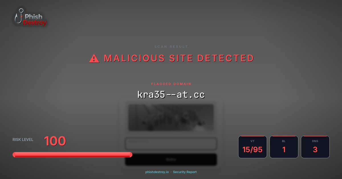 kra35--at.cc phishing report — threat analysis by PhishDestroy