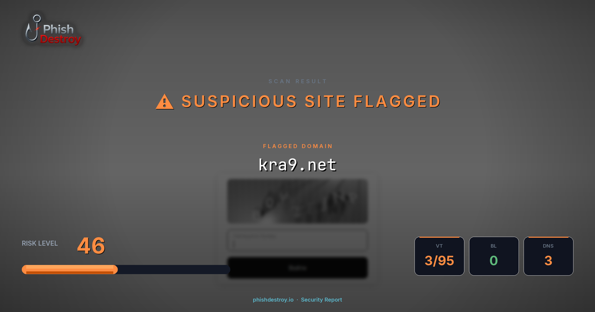 kra9.net phishing report — threat analysis by PhishDestroy