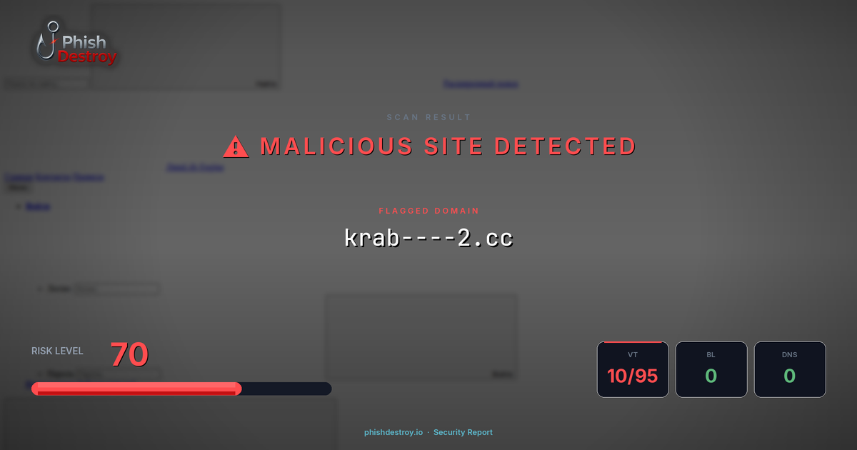 krab-2.cc phishing report — threat analysis by PhishDestroy
