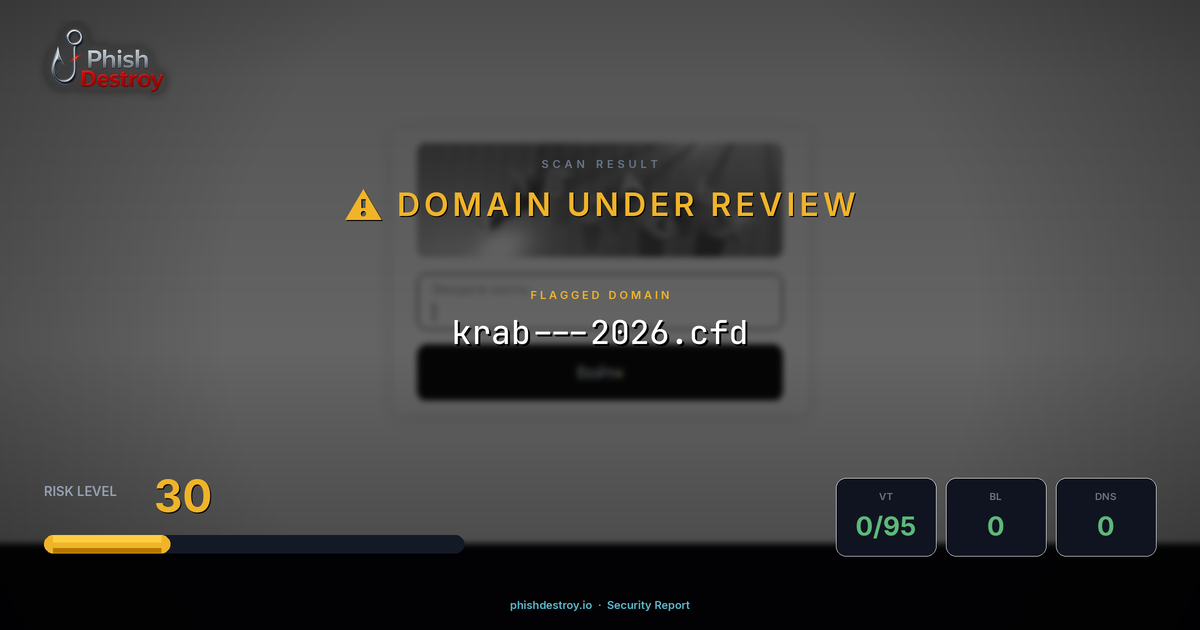 krab---2026.cfd phishing report — threat analysis by PhishDestroy