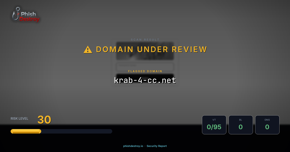 krab-4-cc.net phishing report — threat analysis by PhishDestroy
