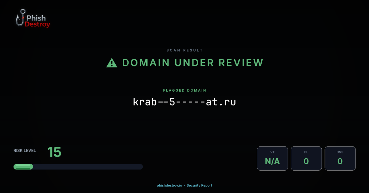 krab-5------at.ru phishing report — threat analysis by PhishDestroy