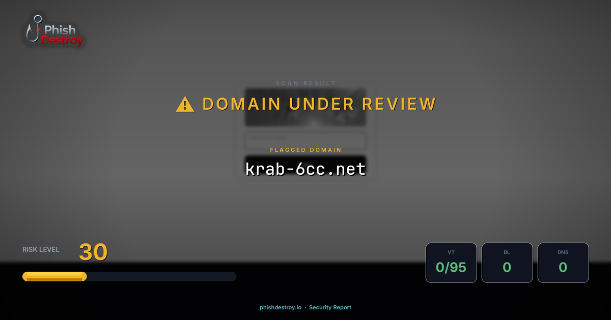 krab-6cc.net phishing report — threat analysis by PhishDestroy