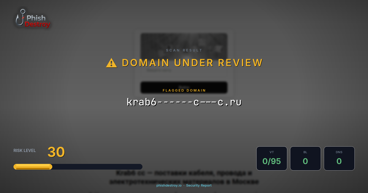 krab6------c---c.ru phishing report — threat analysis by PhishDestroy