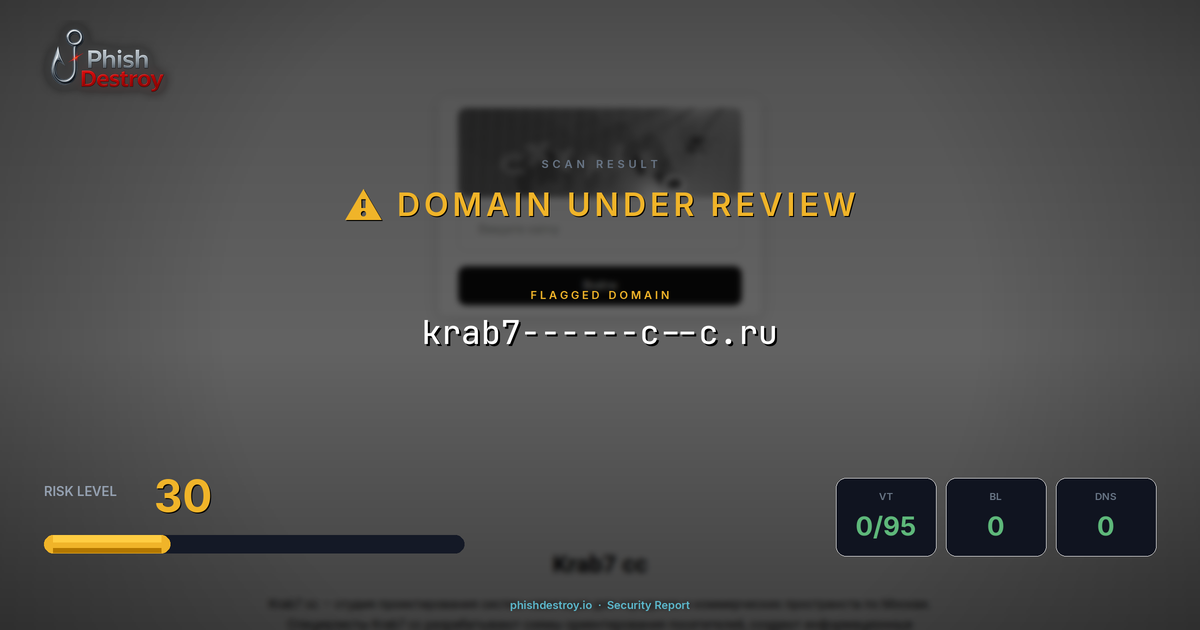 krab7------c--c.ru phishing report — threat analysis by PhishDestroy