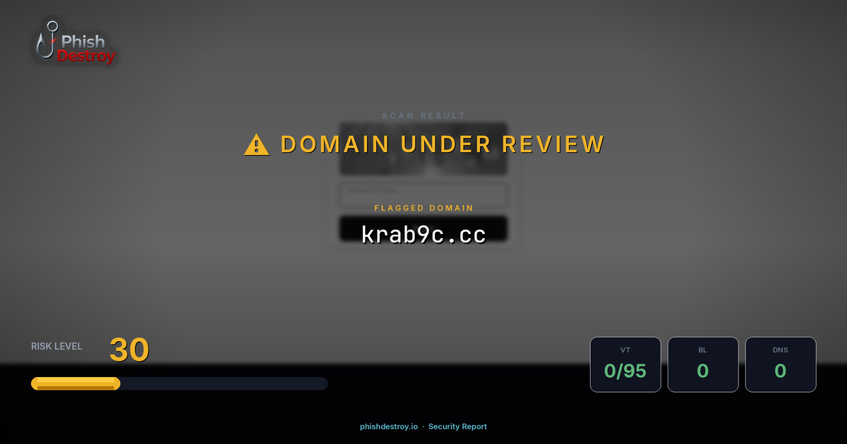 krab9c.cc phishing report — threat analysis by PhishDestroy
