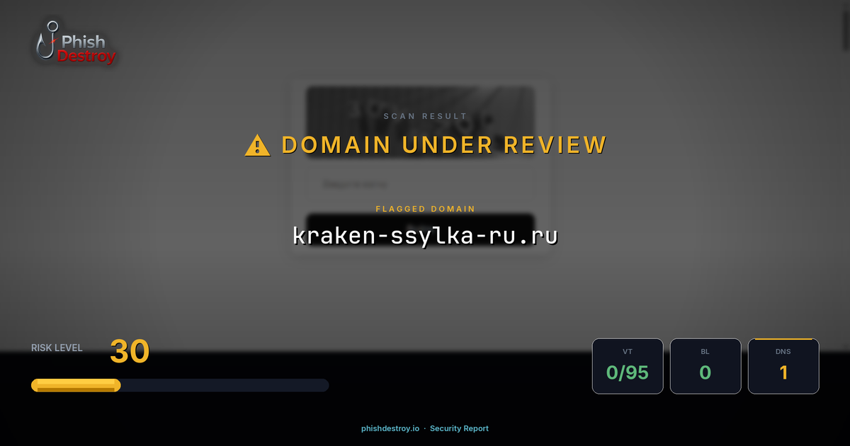 kraken-ssylka-ru.ru phishing report — threat analysis by PhishDestroy
