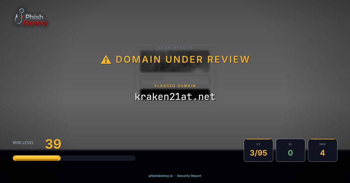 kraken21at.net phishing report — threat analysis by PhishDestroy