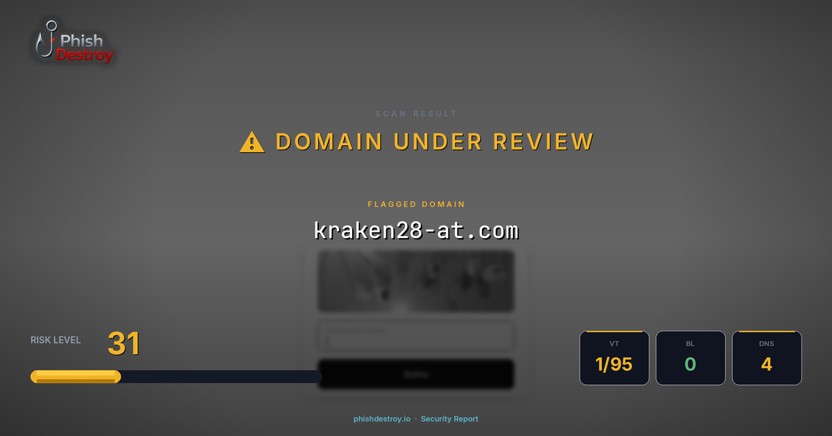 kraken28-at.com phishing report — threat analysis by PhishDestroy