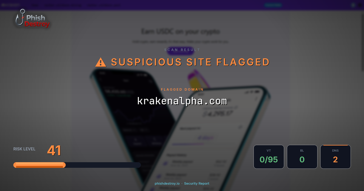 krakenalpha.com phishing report — threat analysis by PhishDestroy