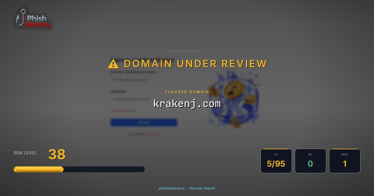 krakenj.com phishing report — threat analysis by PhishDestroy