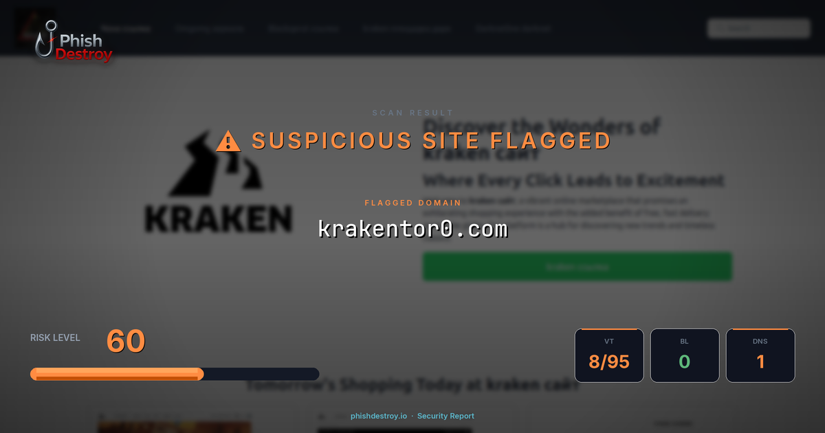 krakentor0.com phishing report — threat analysis by PhishDestroy