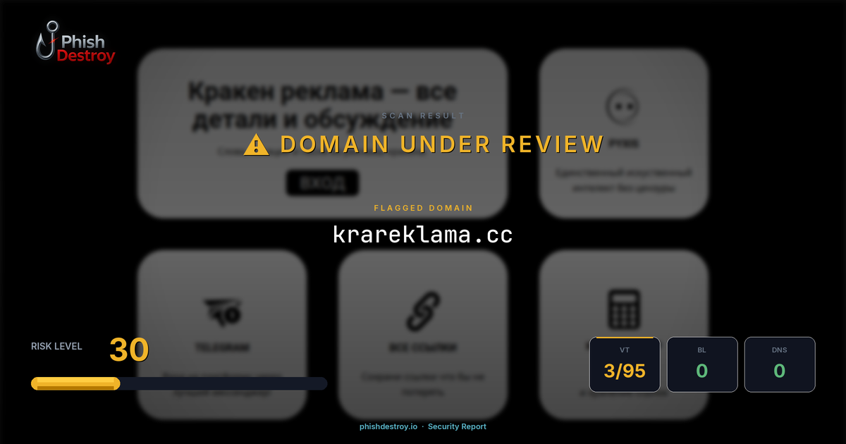 krareklama.cc phishing report — threat analysis by PhishDestroy