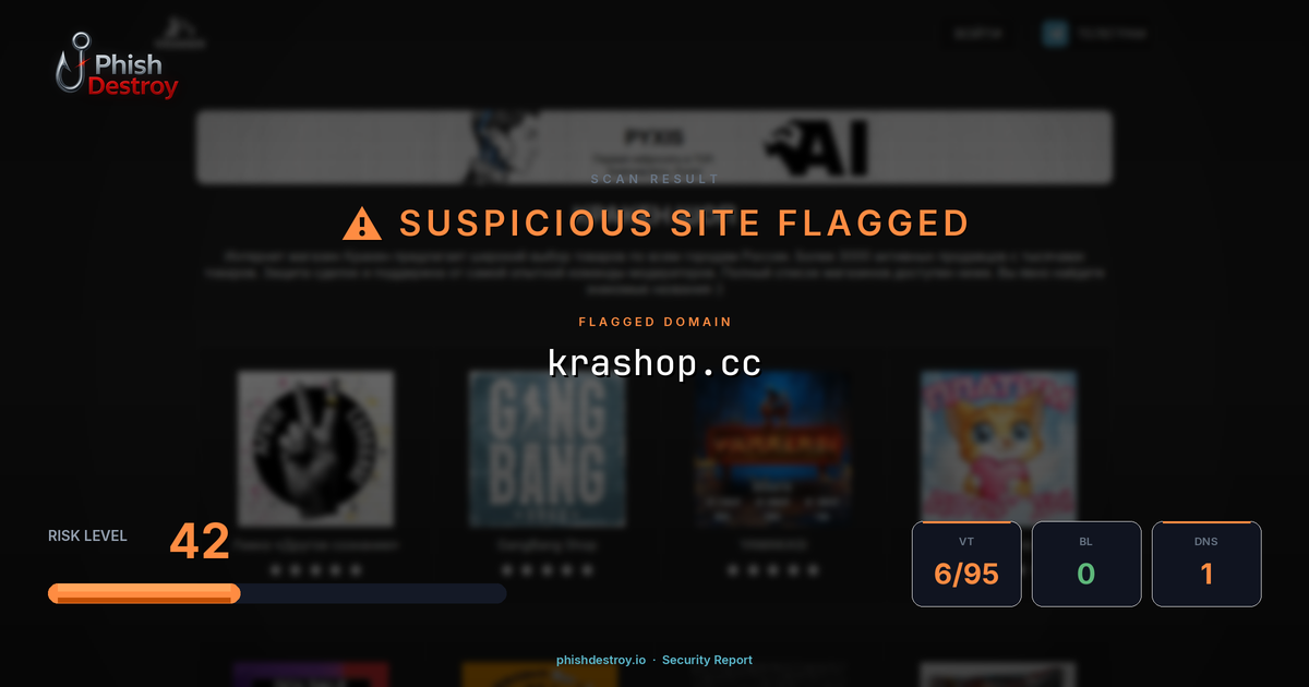 krashop.cc phishing report — threat analysis by PhishDestroy