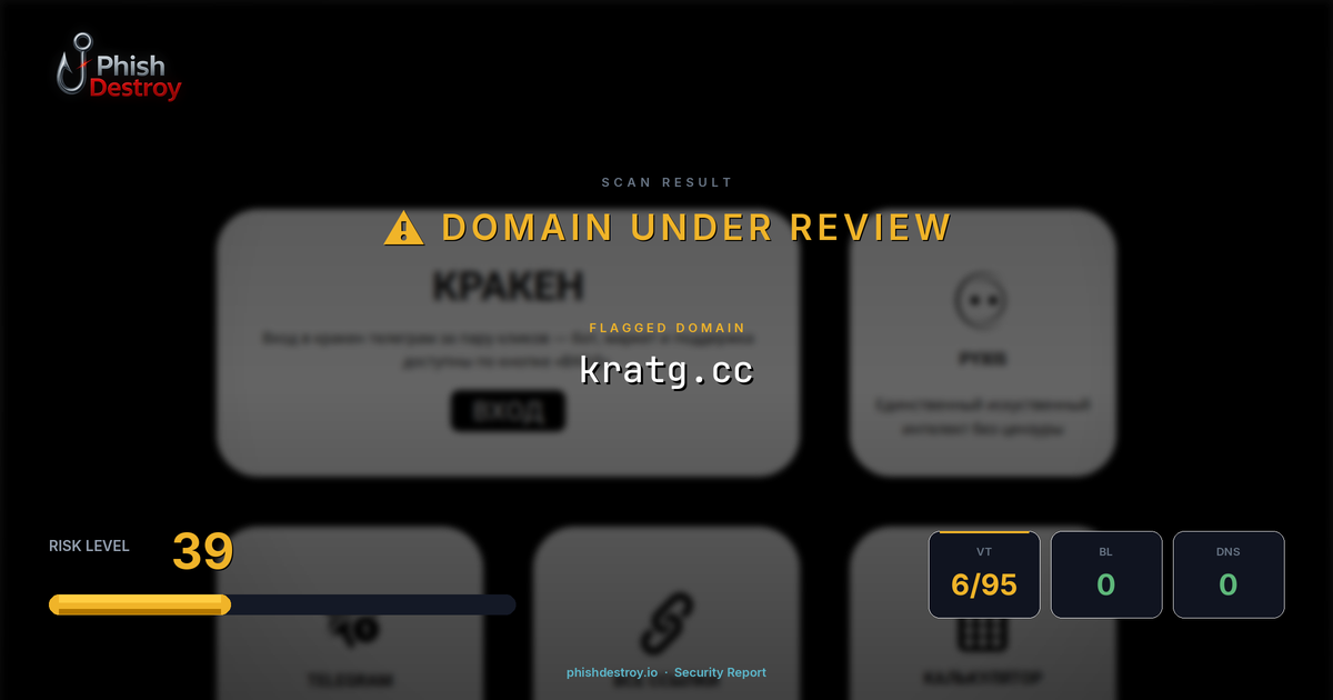 kratg.cc phishing report — threat analysis by PhishDestroy