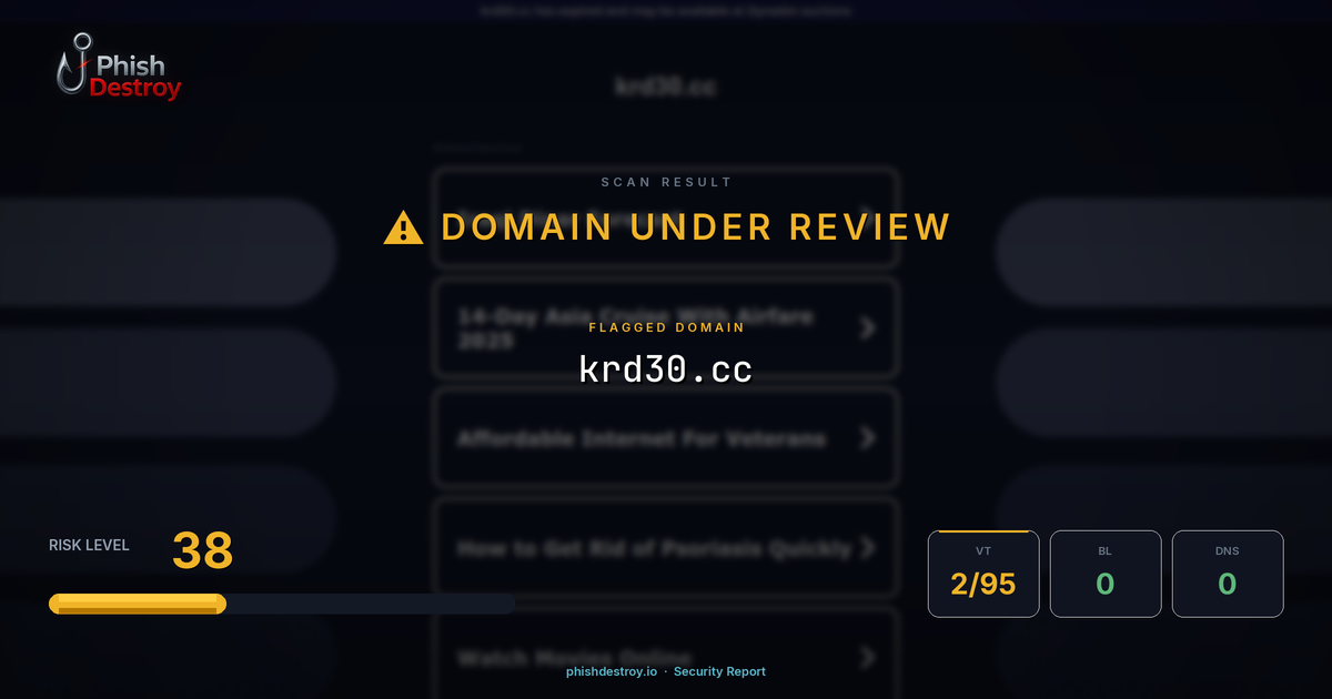 krd30.cc phishing report — threat analysis by PhishDestroy
