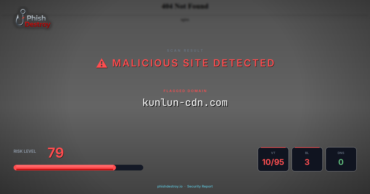 kunlun-cdn.com phishing report — threat analysis by PhishDestroy