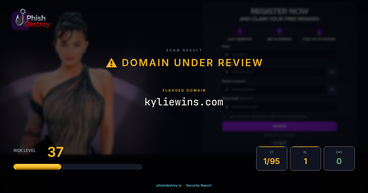 kyliewins.com phishing report — threat analysis by PhishDestroy