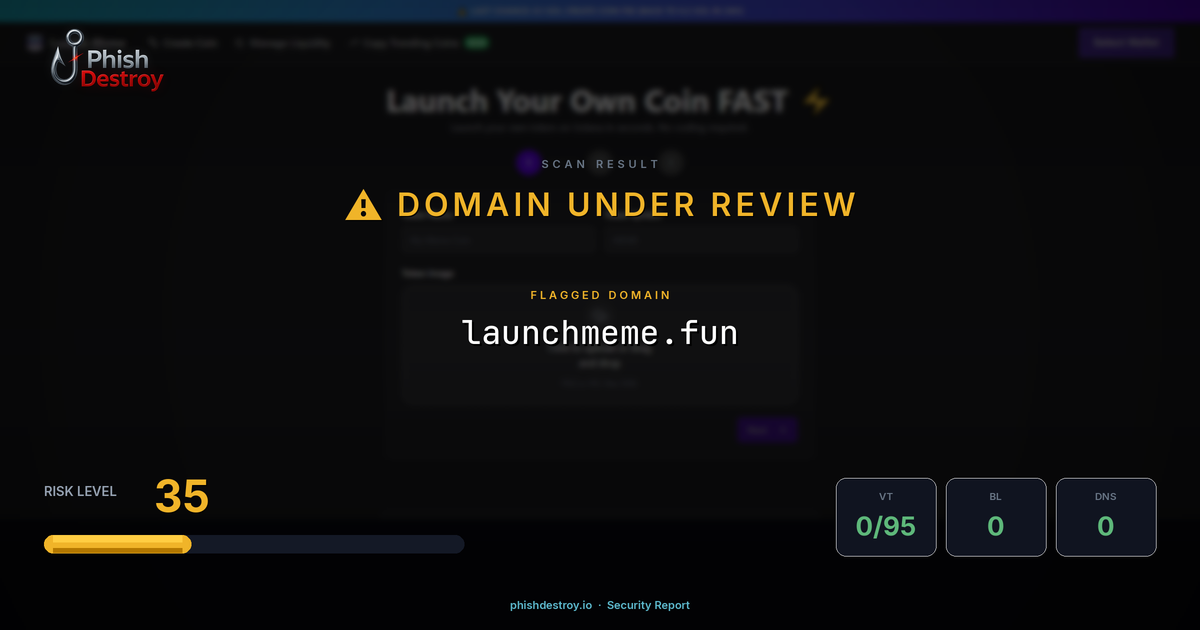 launchmeme.fun phishing report — threat analysis by PhishDestroy