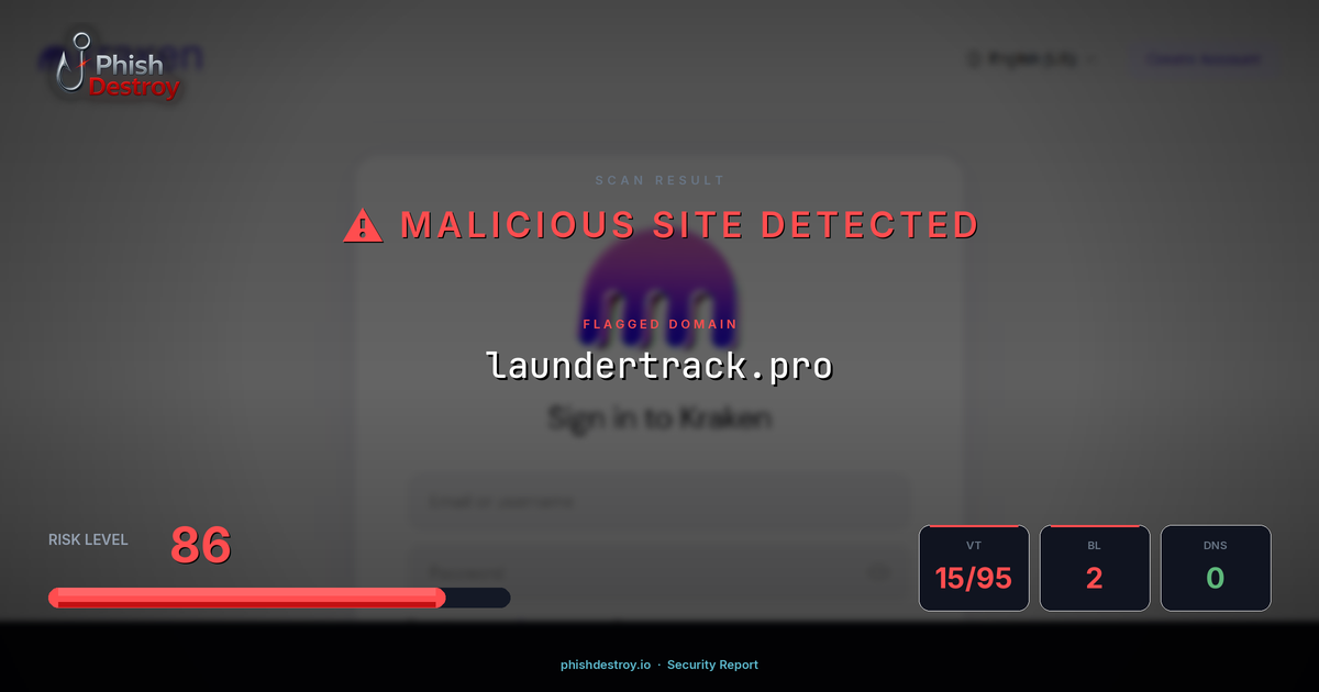 laundertrack.pro phishing report — threat analysis by PhishDestroy