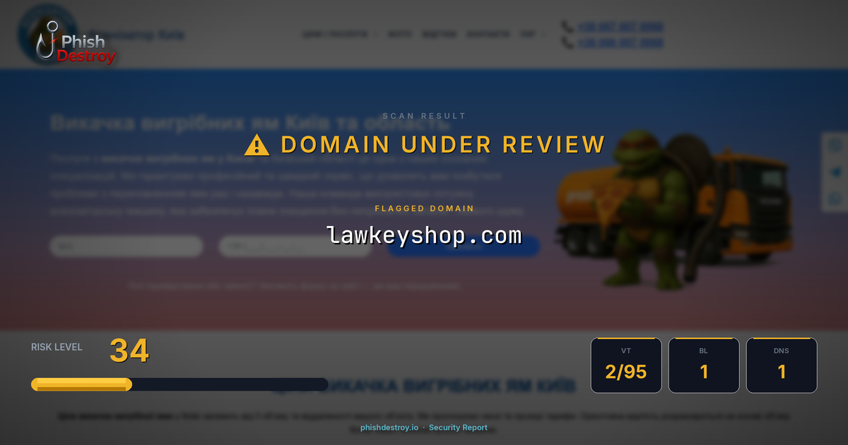 lawkeyshop.com phishing report — threat analysis by PhishDestroy