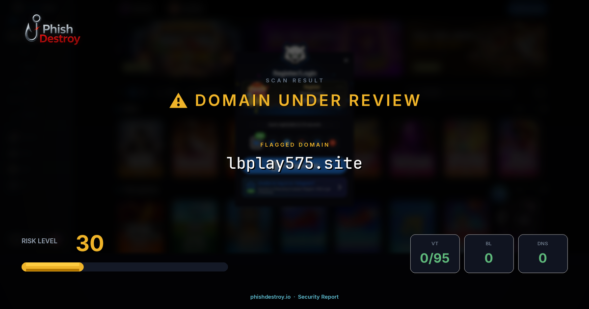lbplay575.site phishing report — threat analysis by PhishDestroy