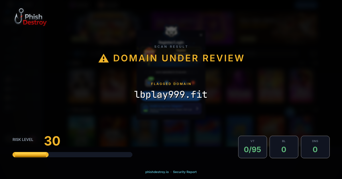 lbplay999.fit phishing report — threat analysis by PhishDestroy