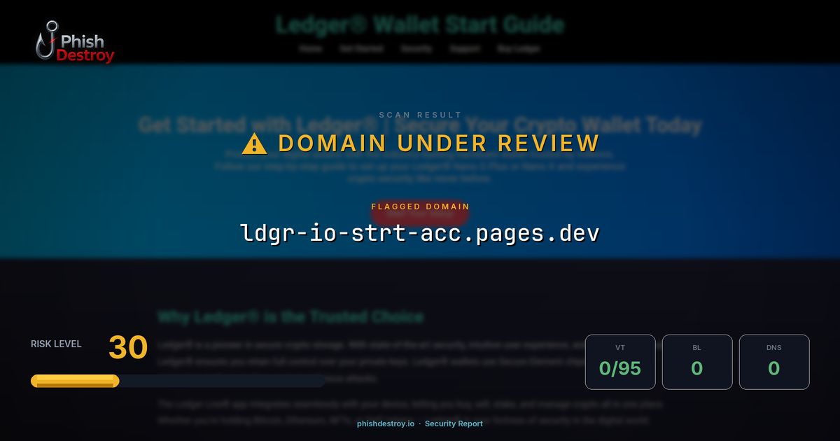 ldgr-io-strt-acc.pages.dev phishing report — threat analysis by PhishDestroy
