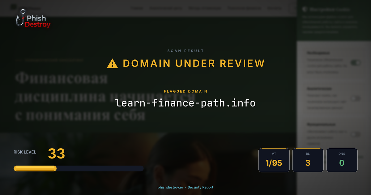 learn-finance-path.info phishing report — threat analysis by PhishDestroy