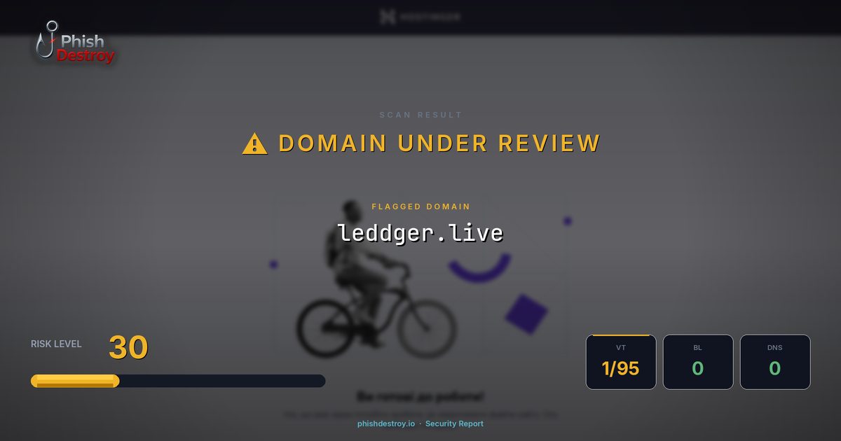 leddger.live phishing report — threat analysis by PhishDestroy