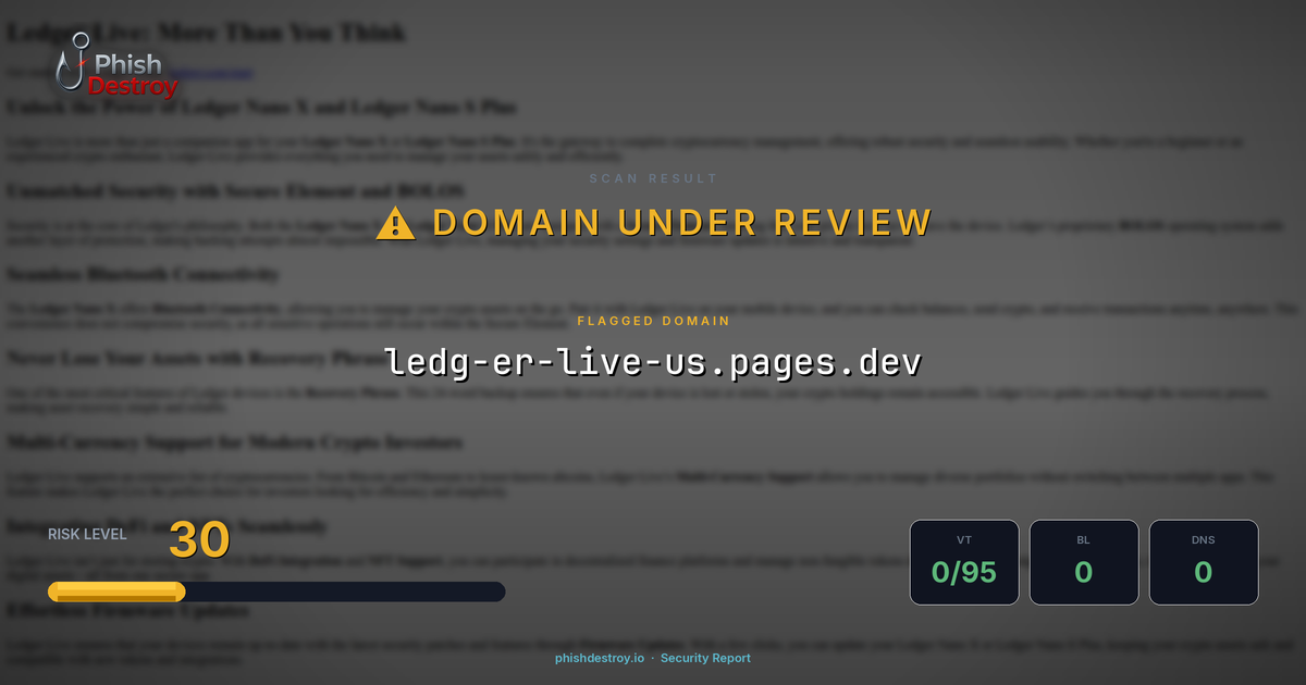 ledg-er-live-us.pages.dev phishing report — threat analysis by PhishDestroy