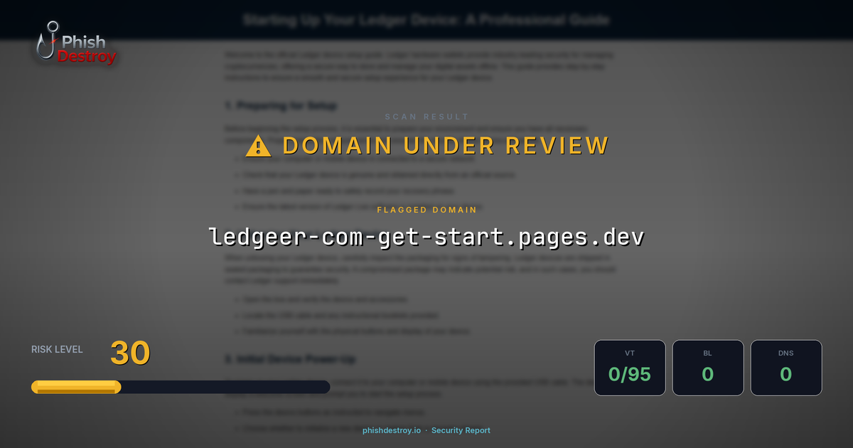 ledgeer-com-get-start.pages.dev phishing report — threat analysis by PhishDestroy