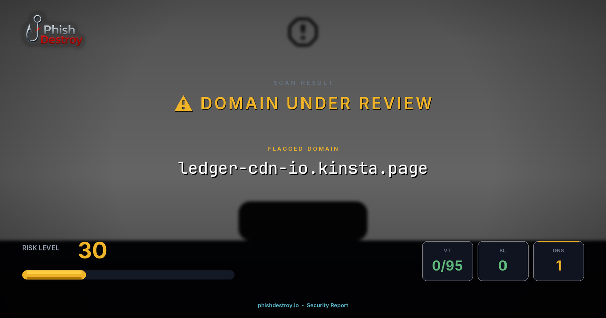 ledger-cdn-io.kinsta.page phishing report — threat analysis by PhishDestroy