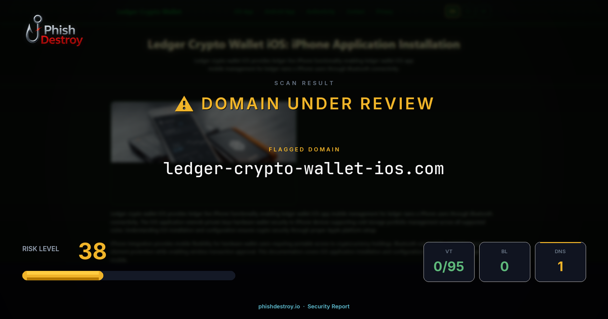 ledger-crypto-wallet-ios.com phishing report — threat analysis by PhishDestroy