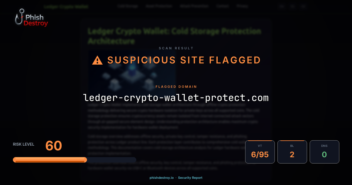 ledger-crypto-wallet-protect.com phishing report — threat analysis by PhishDestroy